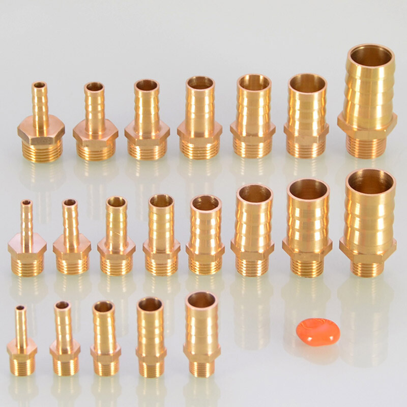 BSP Brass 1/8″ 1/4″ 3/8″ Male Thread Pipe Fitting x Barb Hose Tail End Connector
