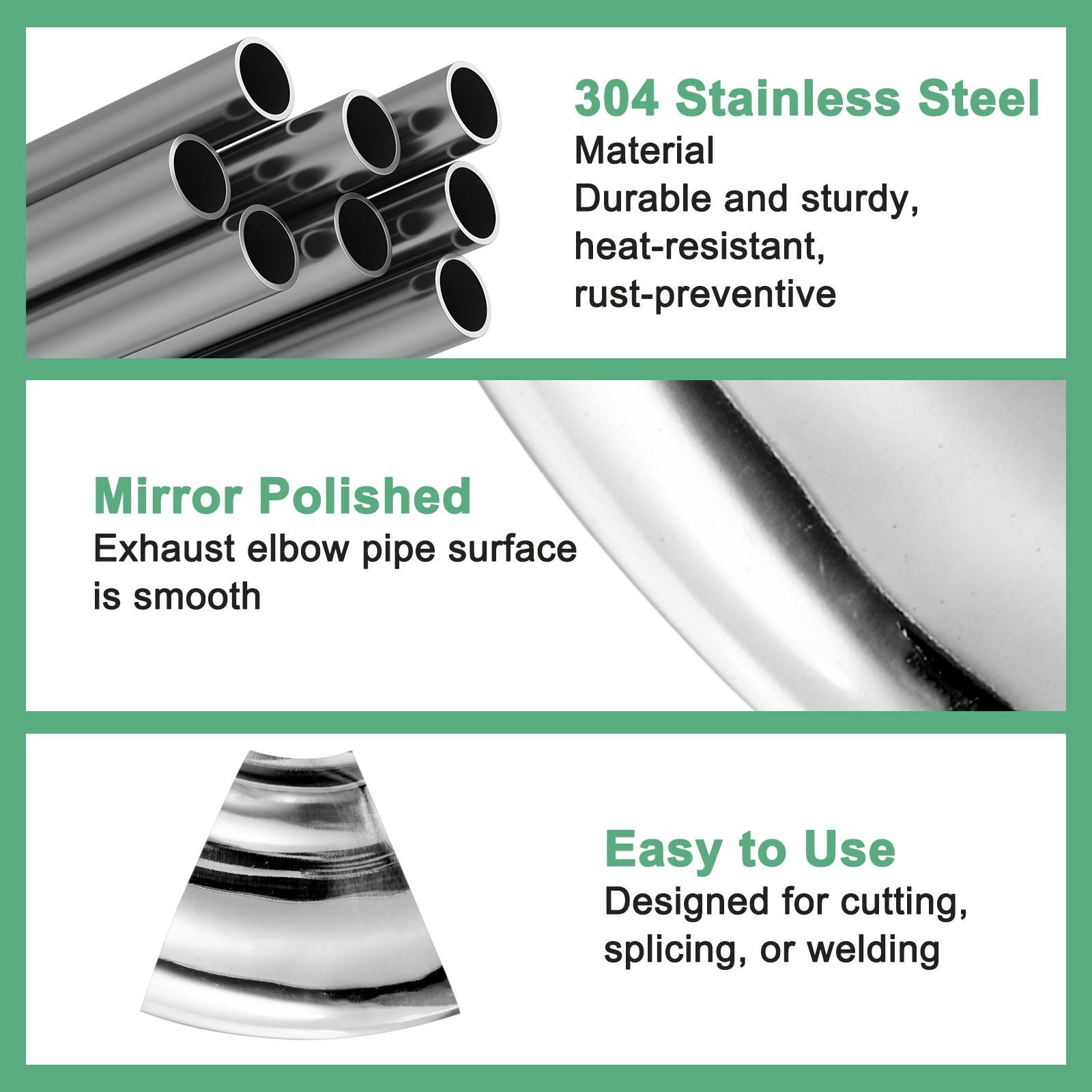 OD 5 Inch 45 Degree Mandrel Bend Elbow, Thicken 1.5 mm Height 130 mm