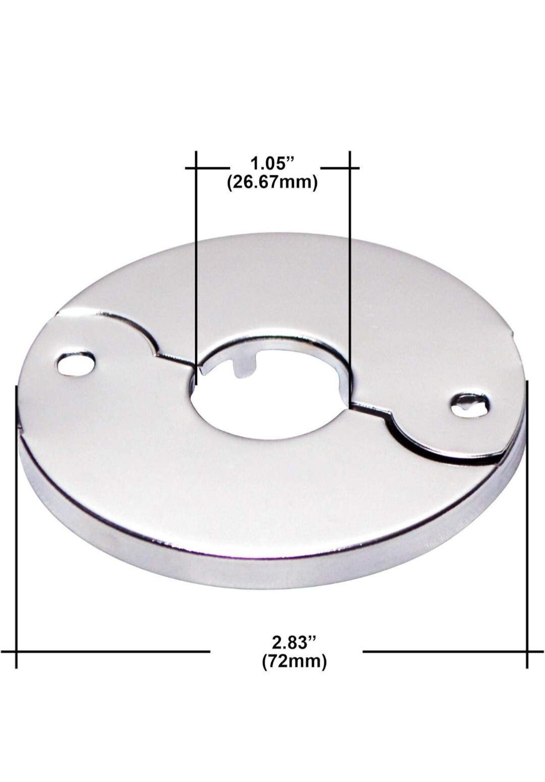 Fits 3/4 Inch IPS Galvanized Pipe or 1 Inch Copper Pipe, Chrome Finish Pack of 6