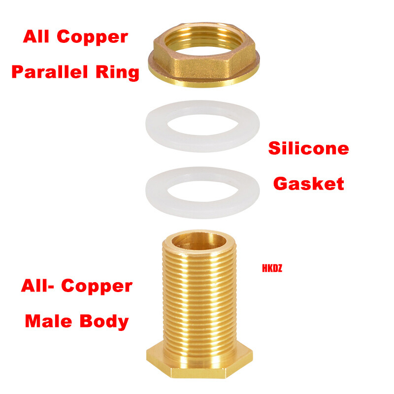 1/2″~2″ Brass Water Tank Connector Female/Male Thread Bulkhead Fittings Adapter