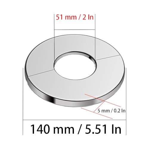 2Pcs 2″/51mm Wall Split Flange, Stainless Steel Round Escutcheon 51mm (2in)