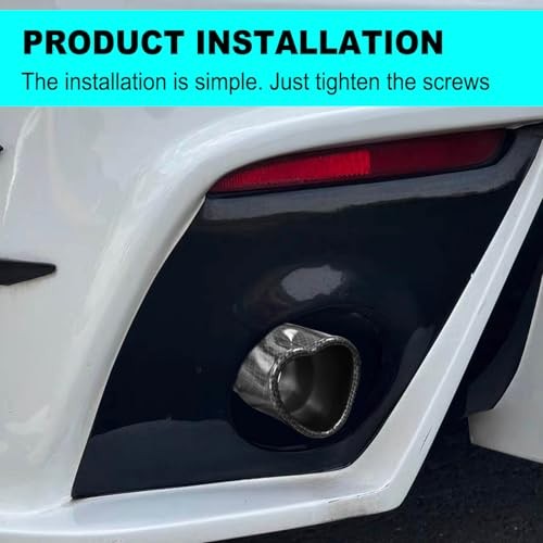 Car Exhaust Tip 2.5 inch Inlet, Adjustable Stainless Steel Exhaust Pipe, Black