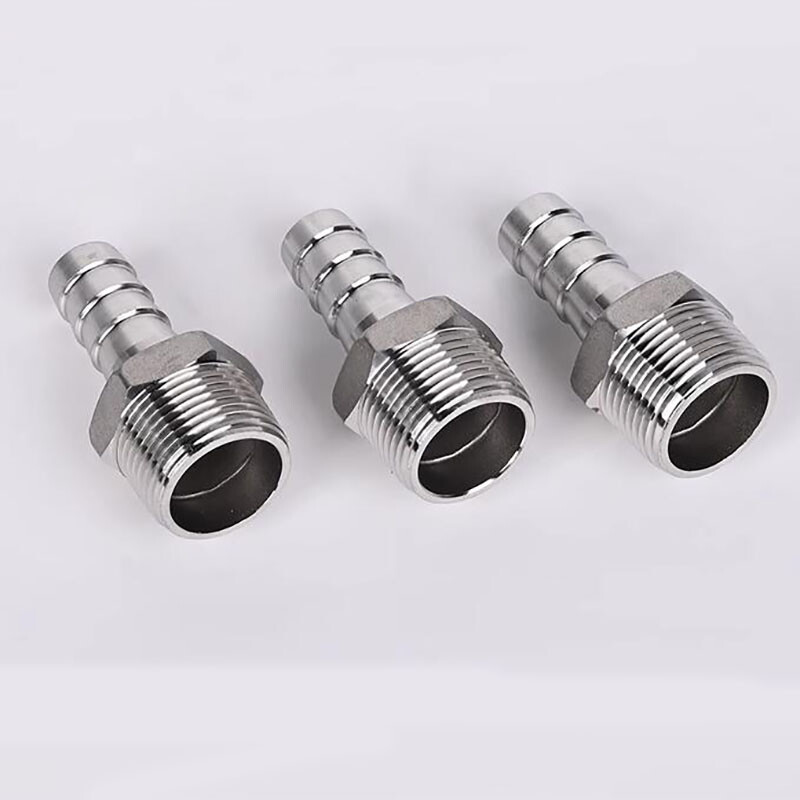BSP 1/8″ to 2″ Male Thread Stainless Steel Fitting Barb Hose Tail End Connector
