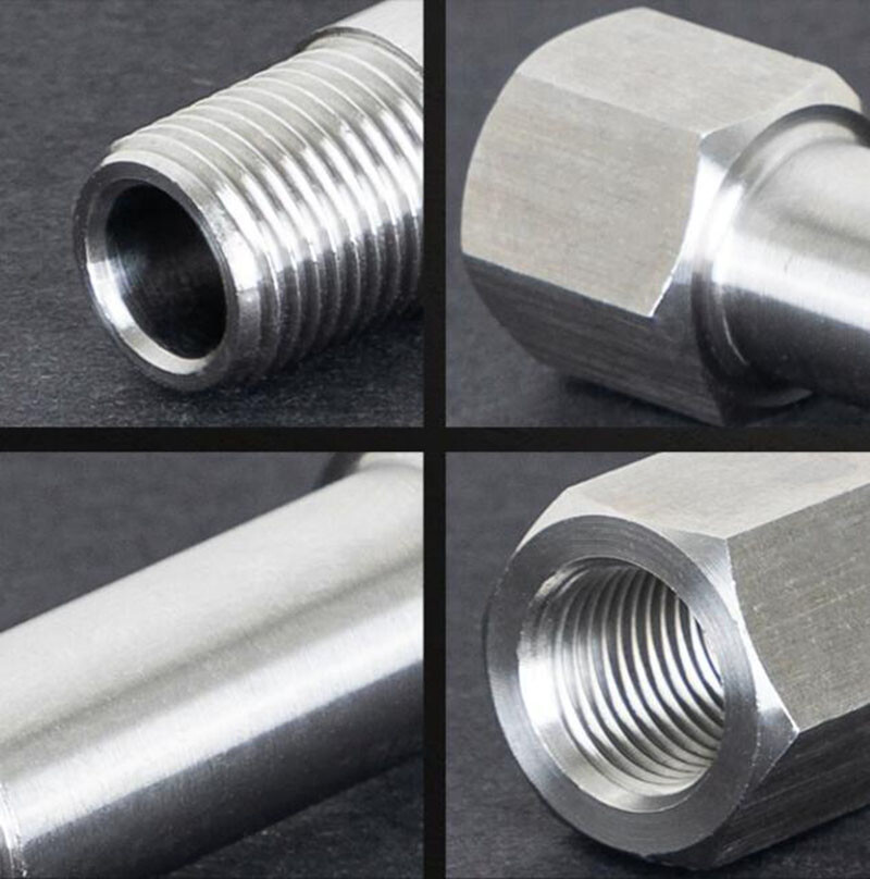 304 Stainless Steel BSP Female Male Thread Extension Pipe Fitting 1/8″ 1/4″ 3/8″