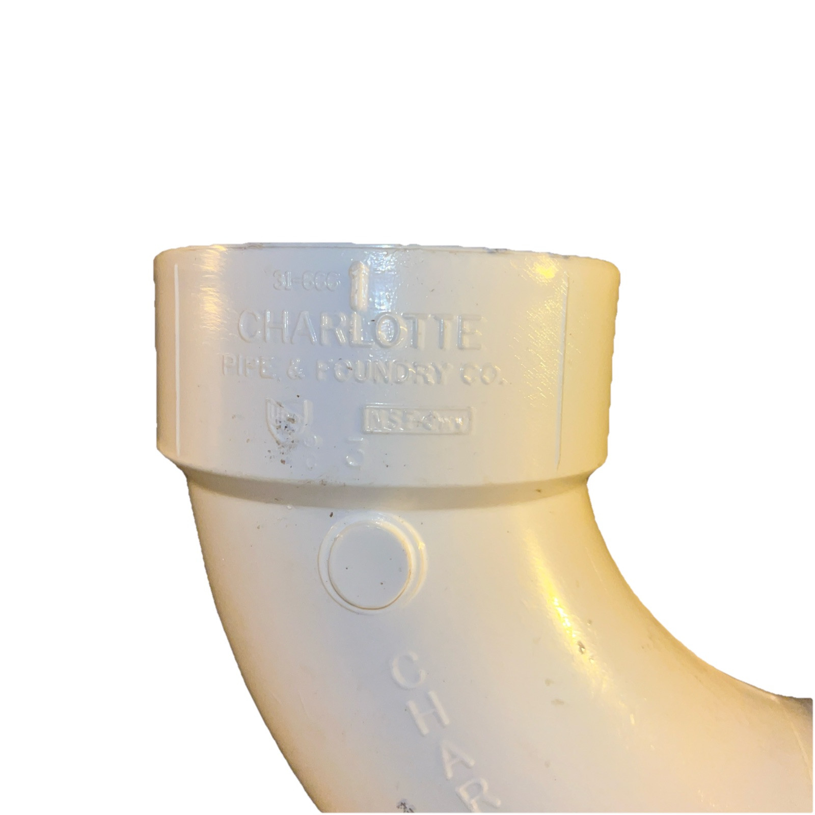 New Charlotte 3″ Schedule 40 – 90 Degree Elbow with 1 Hub – White – PVC003091000