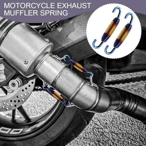 2PCS Motorcycle Exhaust Springs, 58mm Stainless Steel Motorcycle Colorful