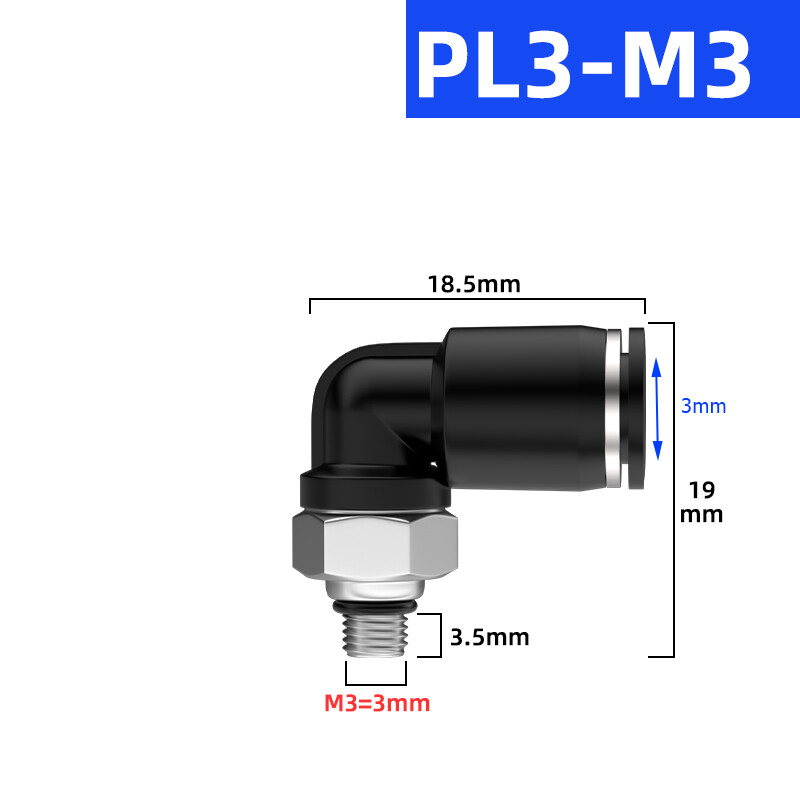 Male Swivel Elbow Pneumatic Push-In Fitting Sizes 3,4,5,6mm Fittings Air Tube