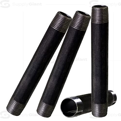 3/x 12 Inch Black Steel Pipe (-Pack), Heavy Duty Industrial 3/4″ x 12″ 4