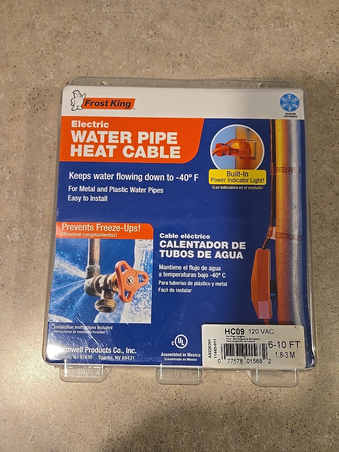 Thermwell Frost King Electric Water Pipe Heat Cable HC09 6-10Ft New