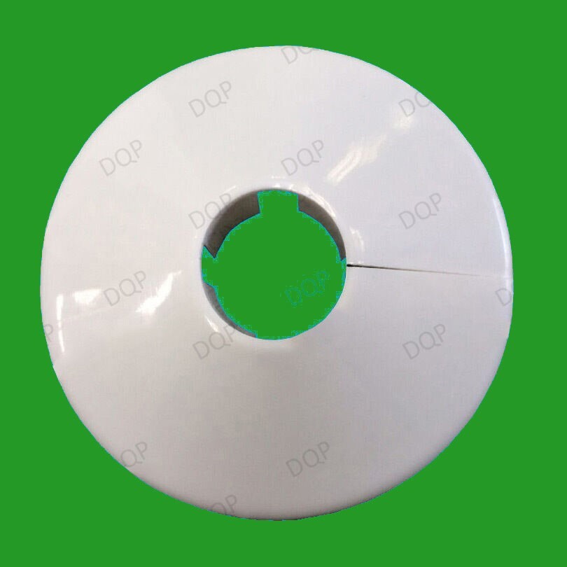 10x White Plastic Radiator Pipe Collars, For 15mm Pipes Easy Fit Flooring Covers