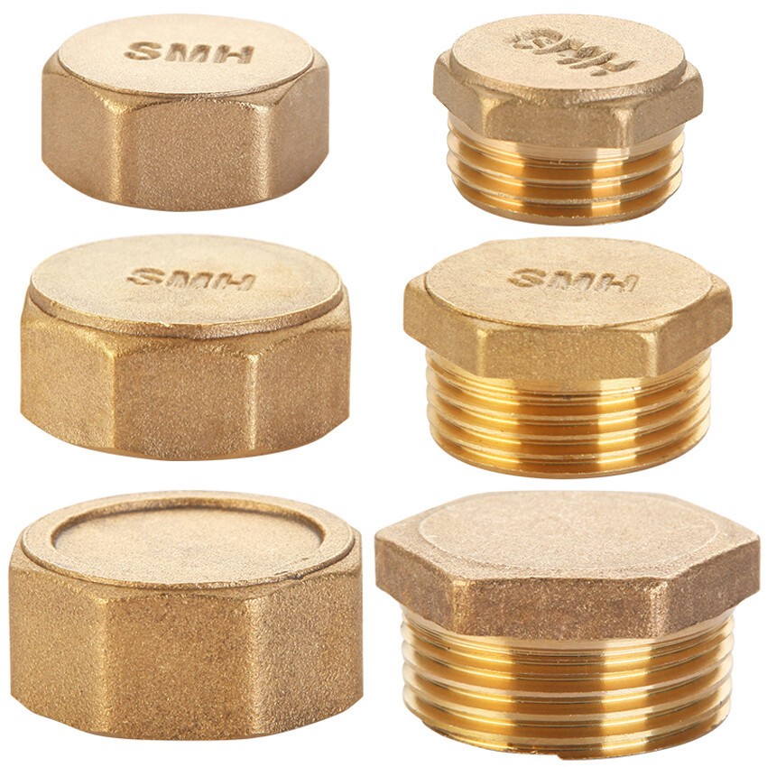 Brass 1/2″ 3/4″ Male/Female Blanking Cap Stop End Lock, Water Gas Pipe Parts