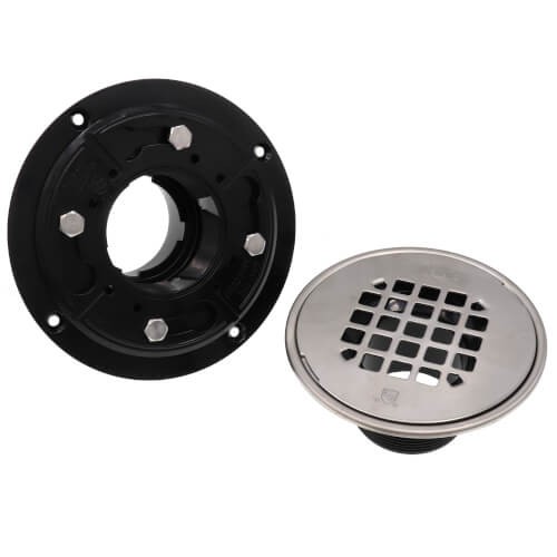 Oatey 42261 2/3″ ABS Shower Drain Round SS Strainer & Tile Ring