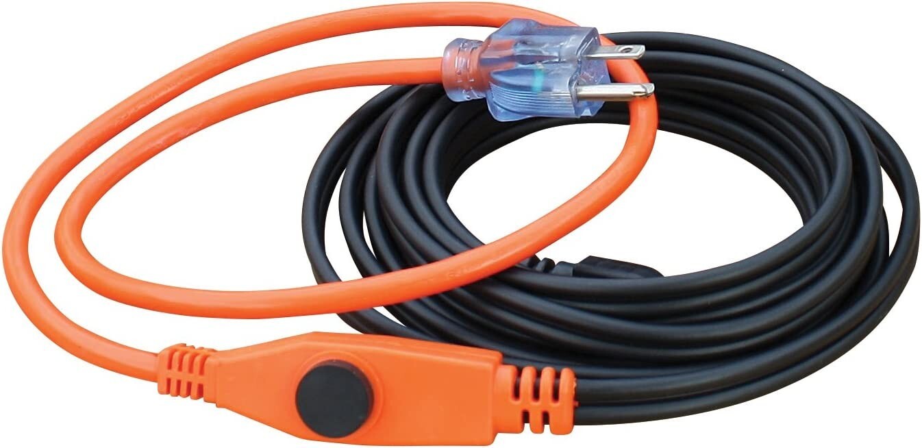 6ft Water Pipe Heating Cable, 42 Watts, Built in Thermostat, 2ft 18/3 SJTW