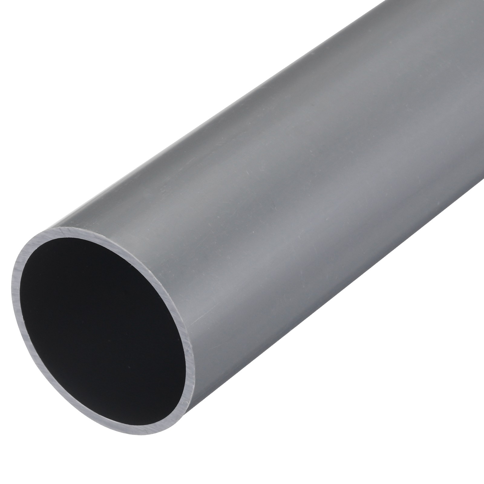 PVC Rigid Round Pipe 45.2mm ID 50mm OD 500mm Light Grey High Impact