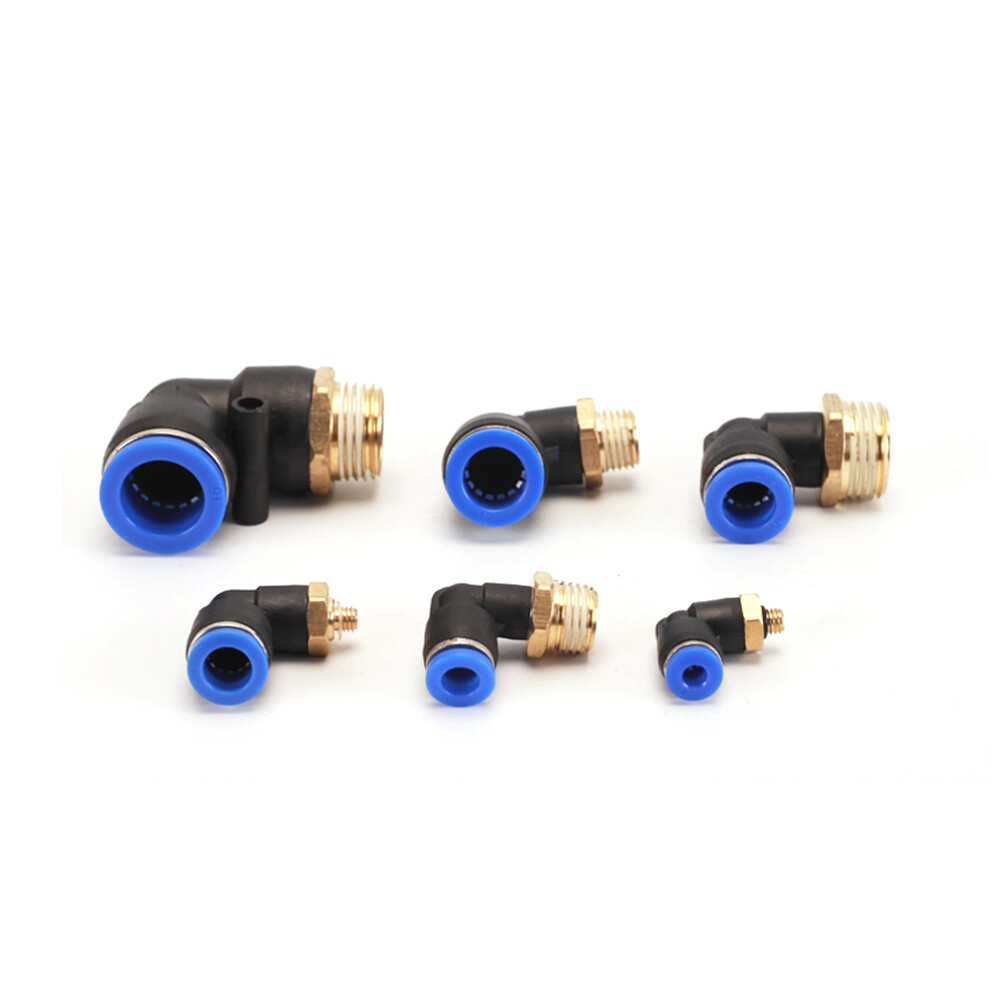 PL Pneumatic Trachea Quick Plug Plastic Connectors Threaded Elbow adapter 4-16mm