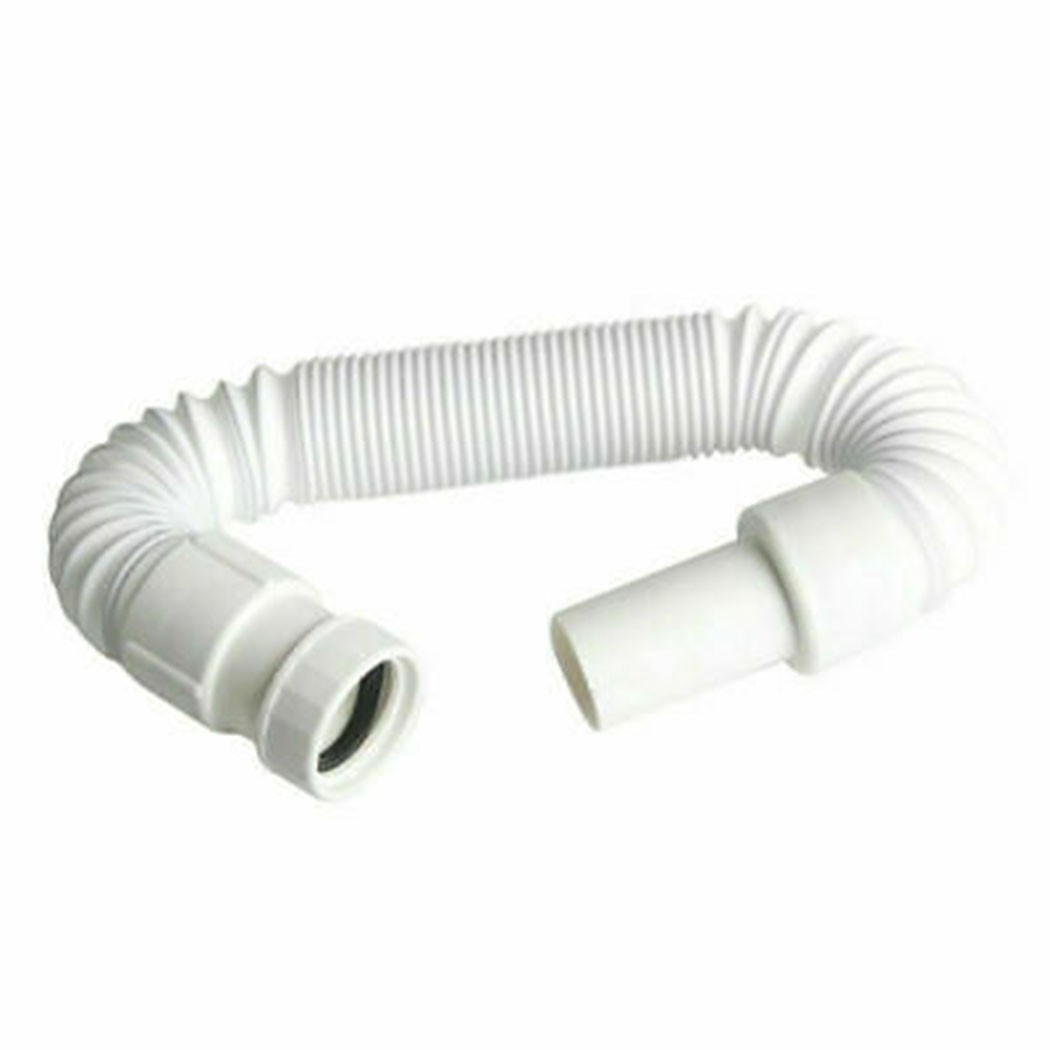 Flexible Plastic Basin Sink Waste Pipe Trap 36~80CM Bathroom Kitchen Syphon -UK