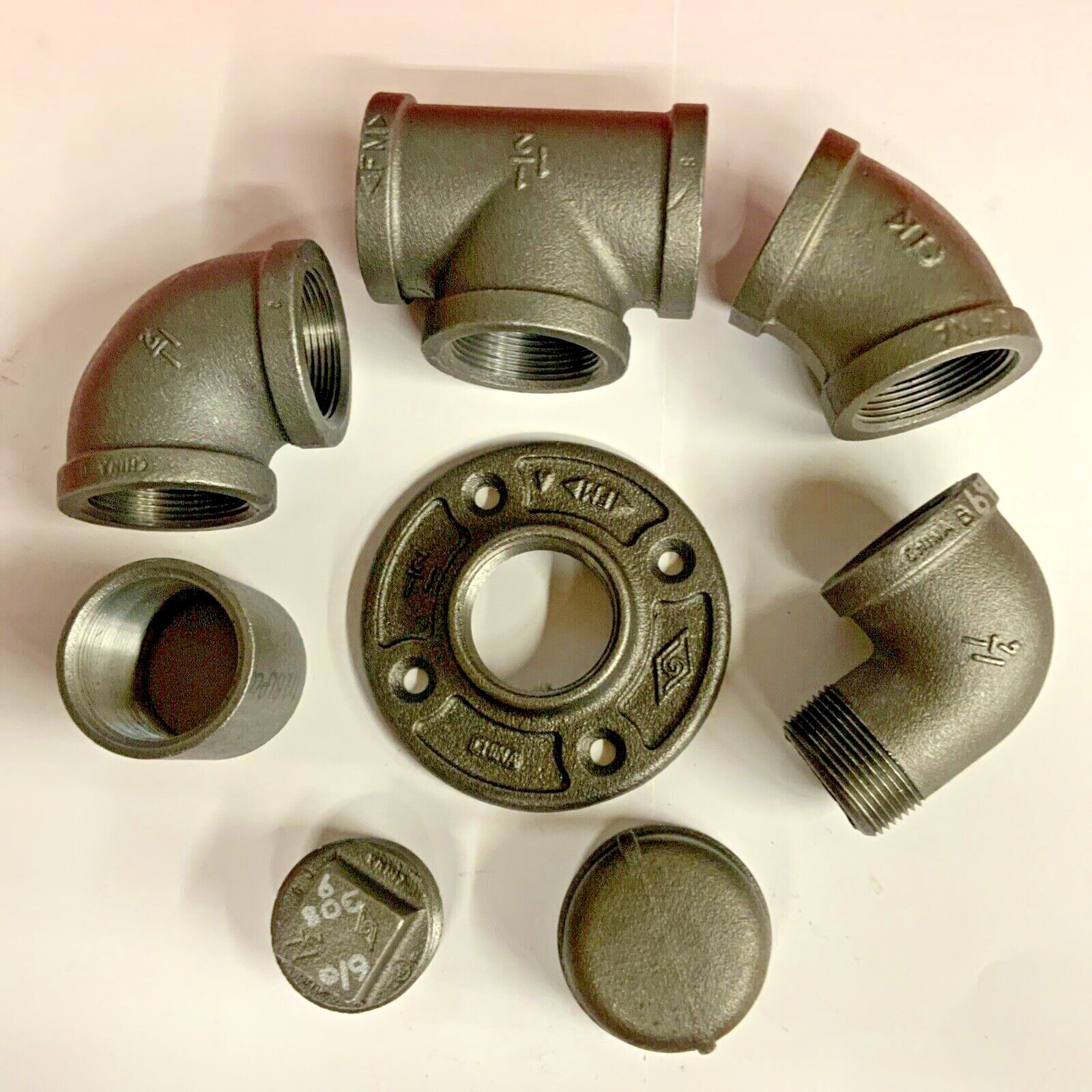 1-1/2” Assorted Malleable Black Iron Pipe Fittings