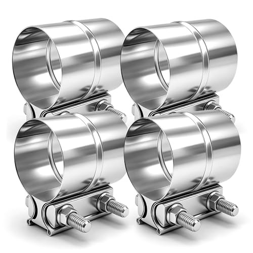 2.5″ Exhaust Clamp, 2 1/2 Lap Joint Clamp 304 2.5IN 4PCS Lap Joint Clamps