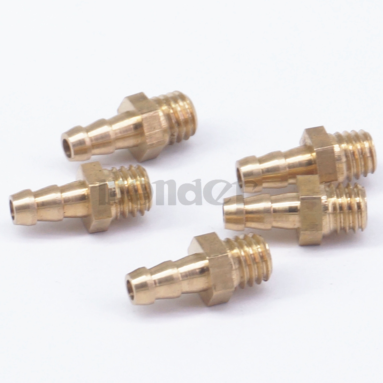 5pcs Hose Barb I/D 4mm x M6 Male Brass coupler Splicer Pipe Fitting Adapters