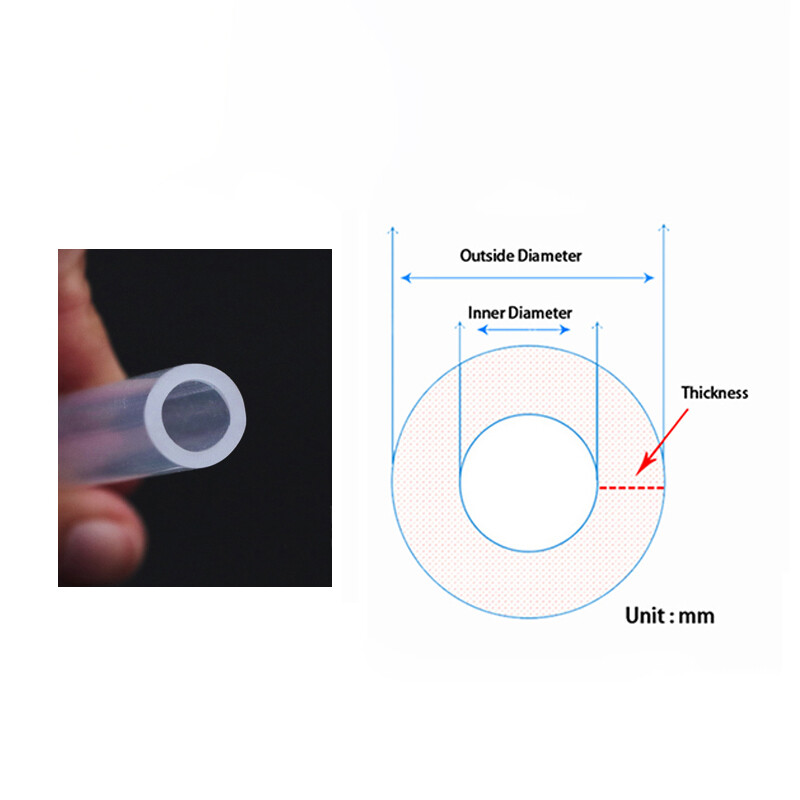 ID 0.5-50mm Highly Transparent Silicone Tube Food Grade Flexible Water Hose Pipe