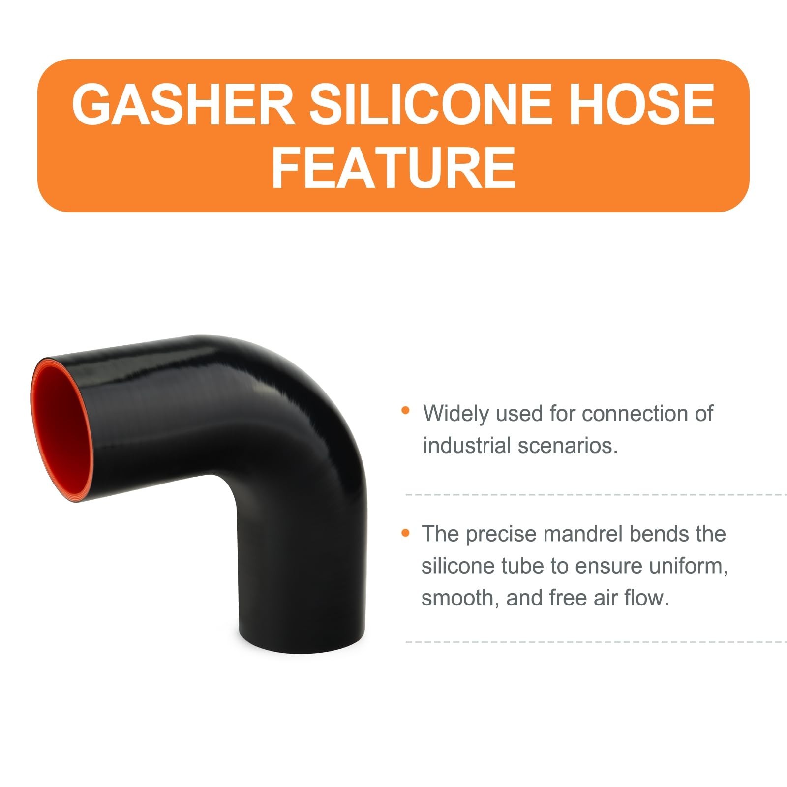 GASHER 1PCS 90 Degree Elbow Silicone Hose 3″ID, Silicone Couplers Leg Length …
