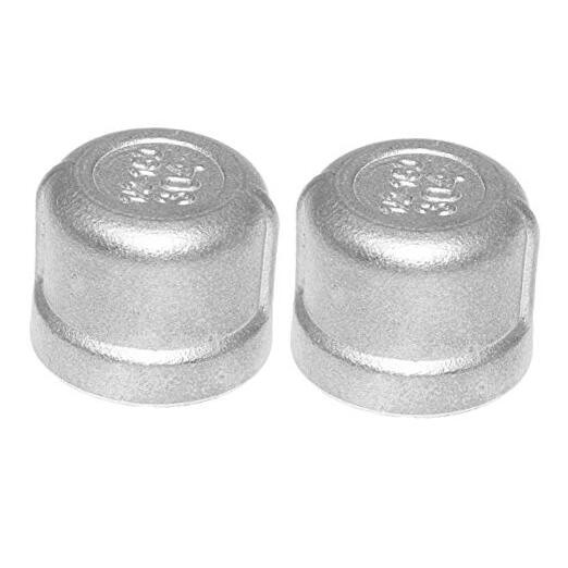 Stainless Steel Pipe Cap, 3/4″ NPT Female Pipe Plug Socket 3/4 NPT Packof 2