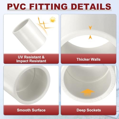 DTGNPcs 3/” PVC Pipe Coupling Fitting, SCH0 (SOC x SOC) 3/4″ to 3/4″-SCH40 4