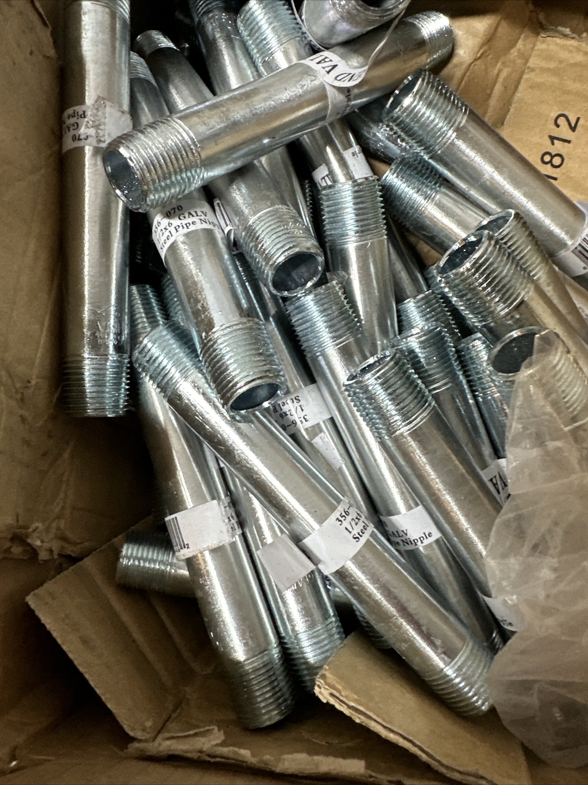 Qty:50 Legend Valve 356-070 Platinum Series Galv. Steel Pipe Nipples 1/2″ x 6″