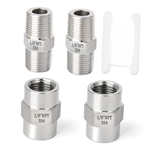 PCS 30Stainless Steel Pipe Fitting, Hex Nipple Hex 1/8″ NPT（ Stainless Steel） 4