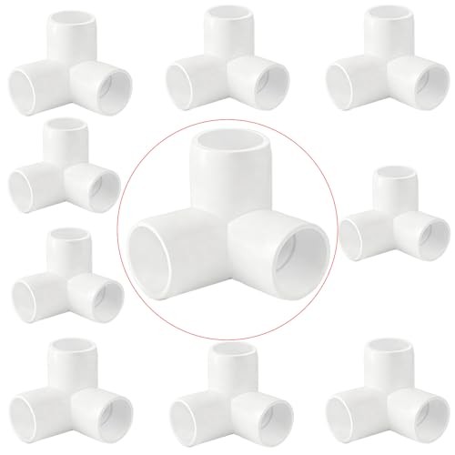 1 Inch 3 Way PVC Pipe Fitting,PVC Elbow Corner Side Outlet 1Inch 10 3-Way Elbow