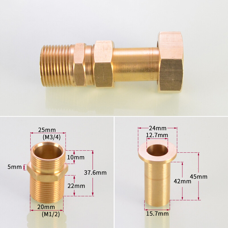 1/2″ 3/4″ 1″ BSP Brass Male/Female Thread Water Meter Union Connector Expandable