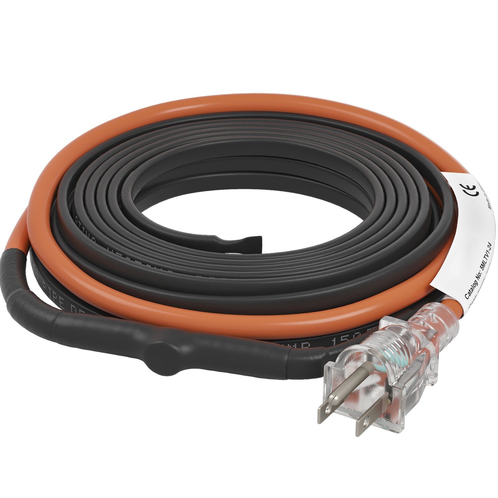 Pipe Heating Cable 24ft 5W/ ft Freeze Protection for PVC Metal Plastic Pipes