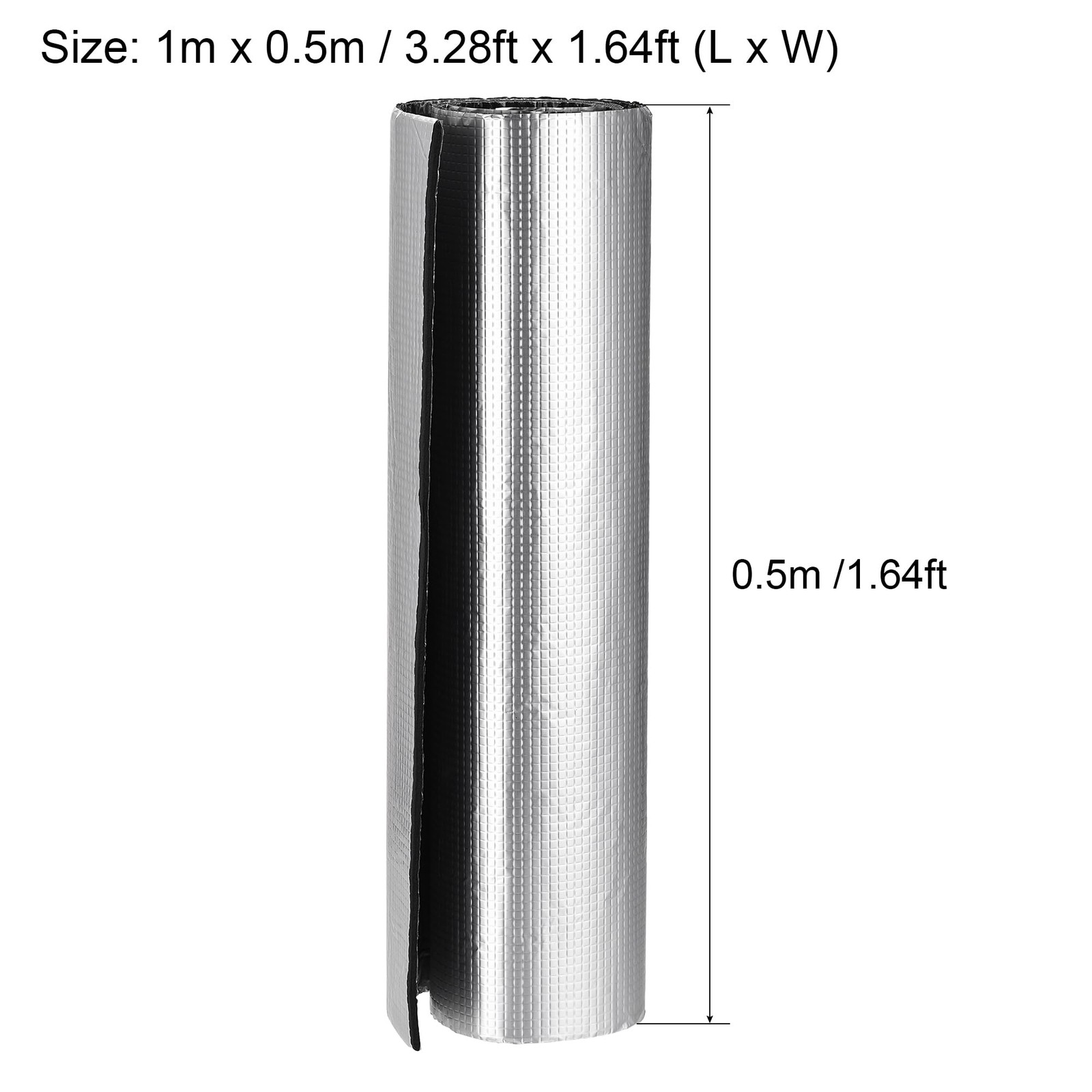 Uxcell Insulation Sheet 1Mx0.5Mx5Mm Self-Adhesive Embossed Aluminum Foil