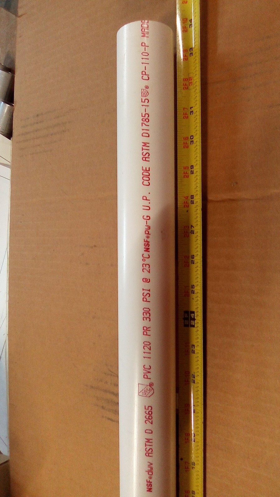 2 pcs Charlotte Pipe Schedule 40 PVC Pipe 1-1/2 in. Dia. x 32″ Minimum Length