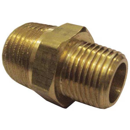 Zoro Select 6Azf2 Reducing Nipple Brass Reducing Nipple, 3/8 In Male Npt X 1/4,