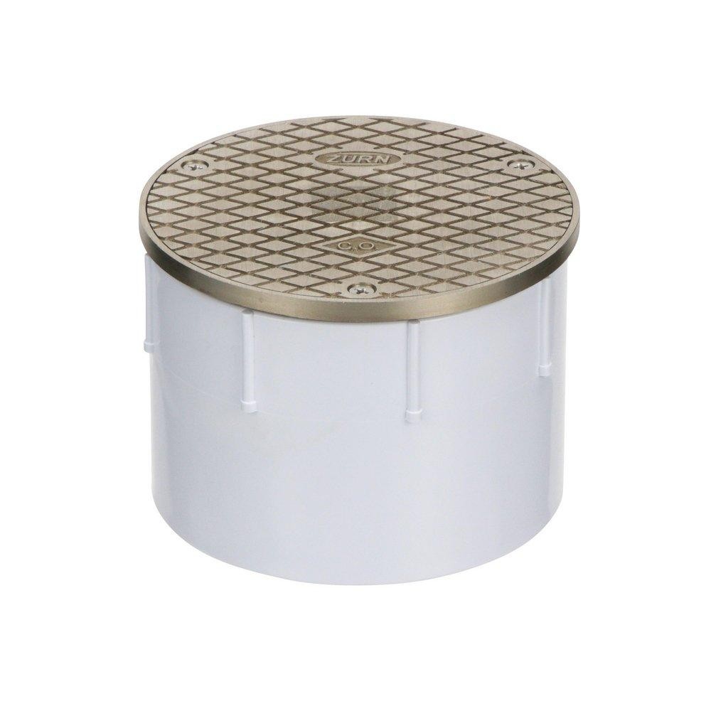 ZURN CO2450-PV4 Floor Cleanout 4″ PVC Nickel Bronze Hub Connection