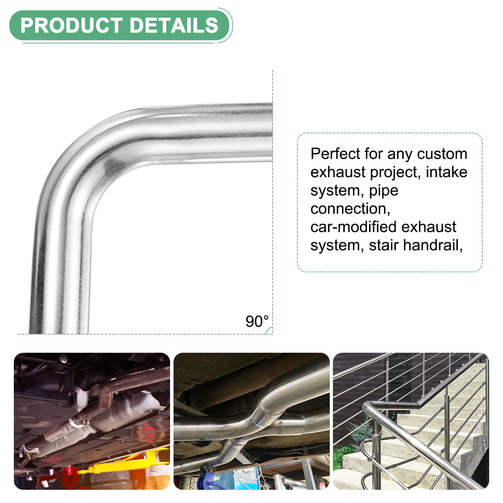 OD 1 Inch 90 Degree Mandrel Bend Elbow, Thicken 1.5 mm Height 100 mm