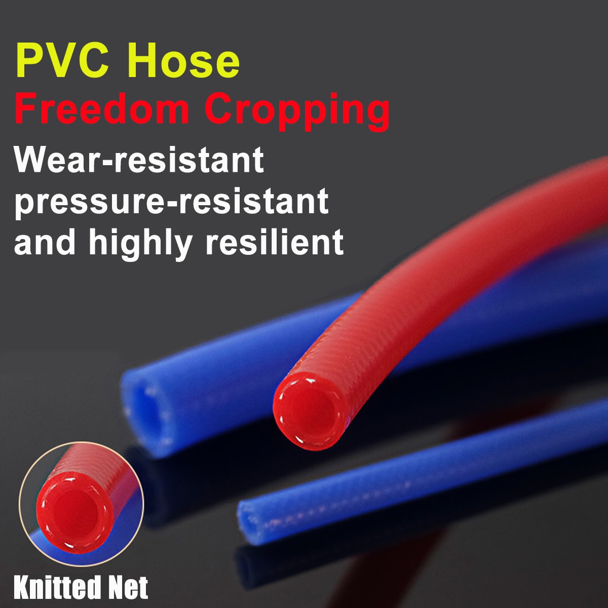 White/Red/Blue Braided PVC Vinyl Tubing Food Grade High Temp Round Hose ID4-32mm