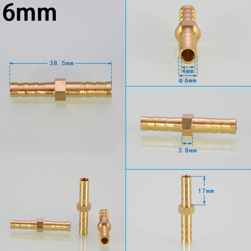 Brass Pipe Fitting Brass Barbed Hose Joiner Splitter Connector Various Type