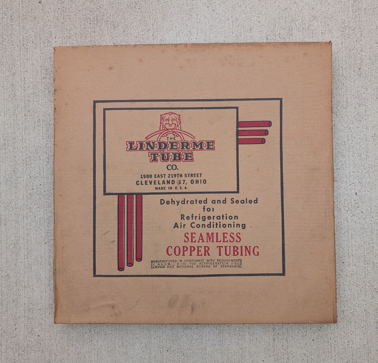 Vintage NOS 50ft Linderme Seamless Coil Copper Tubing AC & Refrigeration 1/2 In