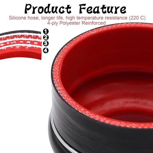 High Performance Straight Silicone Hump Coupler Reducer ID 3 to 4 Inch 4 ID3-4″