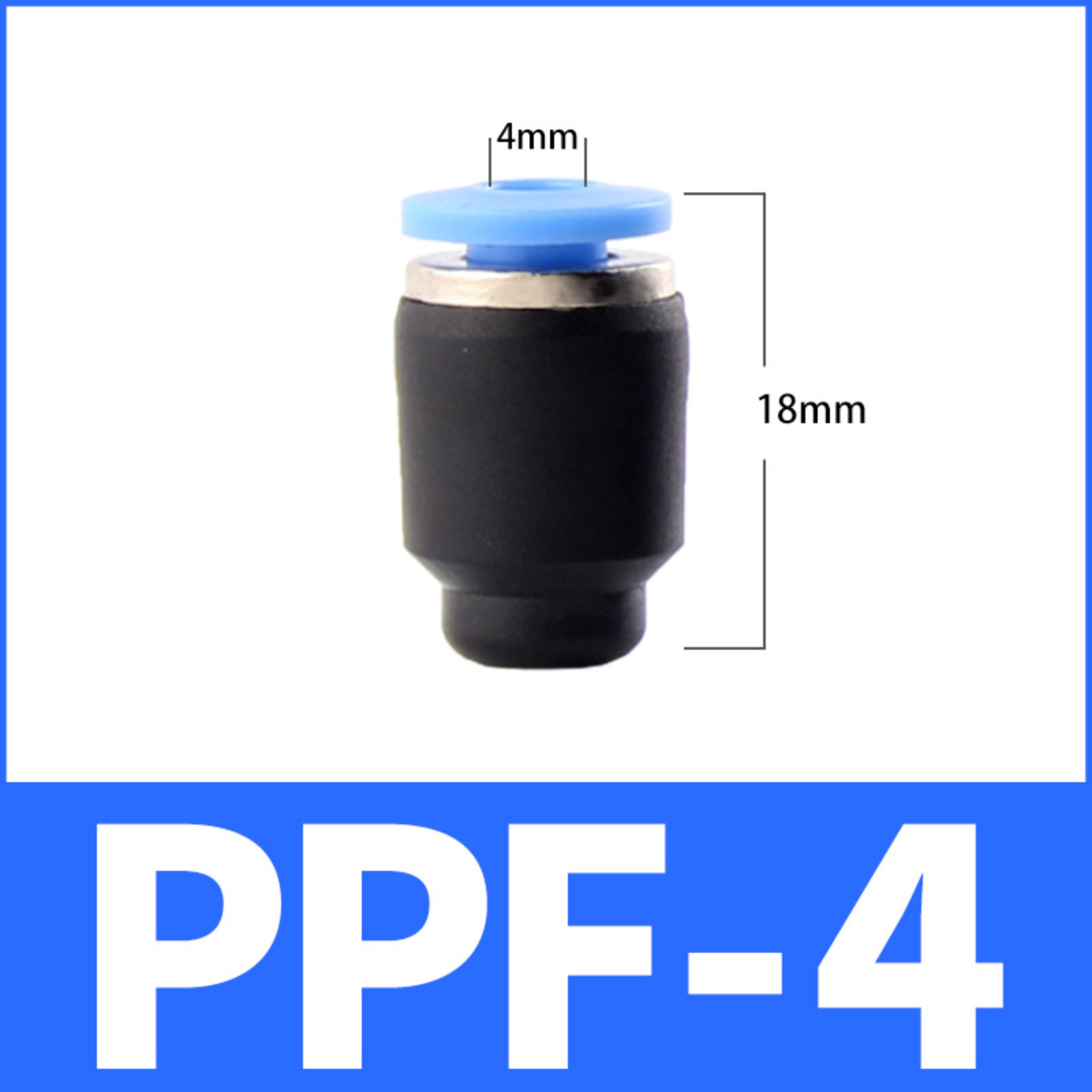4mm-16mm Nylon Pneumatic Blanking Cap Tube Push Fit Connector Air Line Pipe Cap