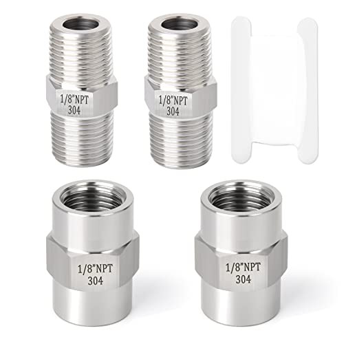 PCS 30Stainless Steel Pipe Fitting, Hex Nipple Hex 1/8″ NPT（ Stainless Steel） 4