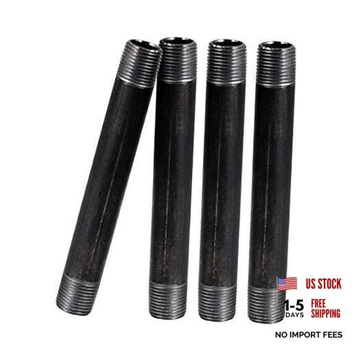 3/x 12 Inch Black Steel Pipe (-Pack), Heavy Duty Industrial 3/4″ x 12″ 4