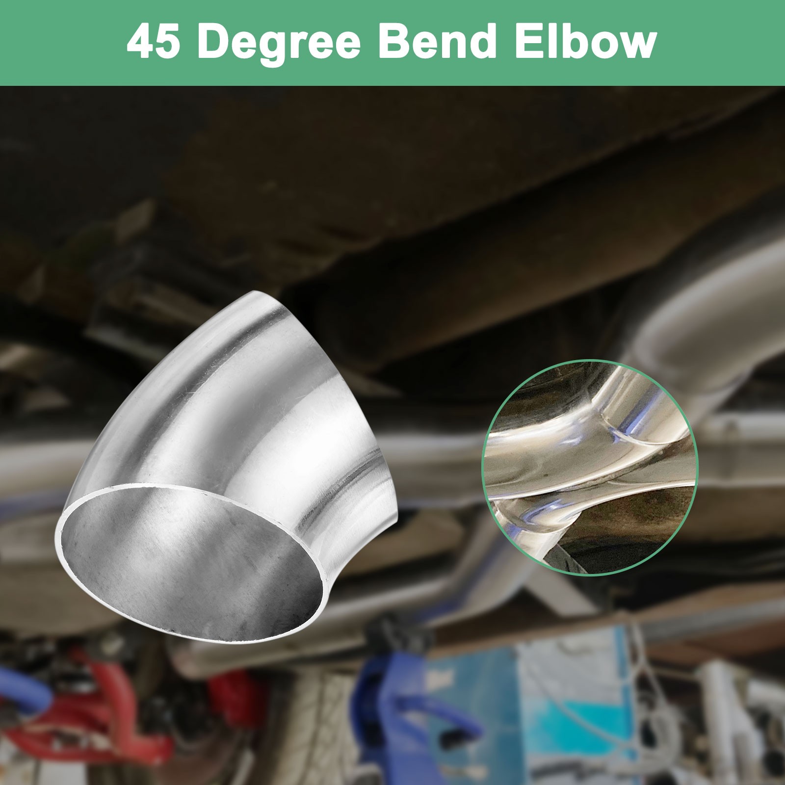 OD 2.1 Inch 45 Degree Mandrel Bend Elbow, Thicken 1.5 mm Height 54 mm