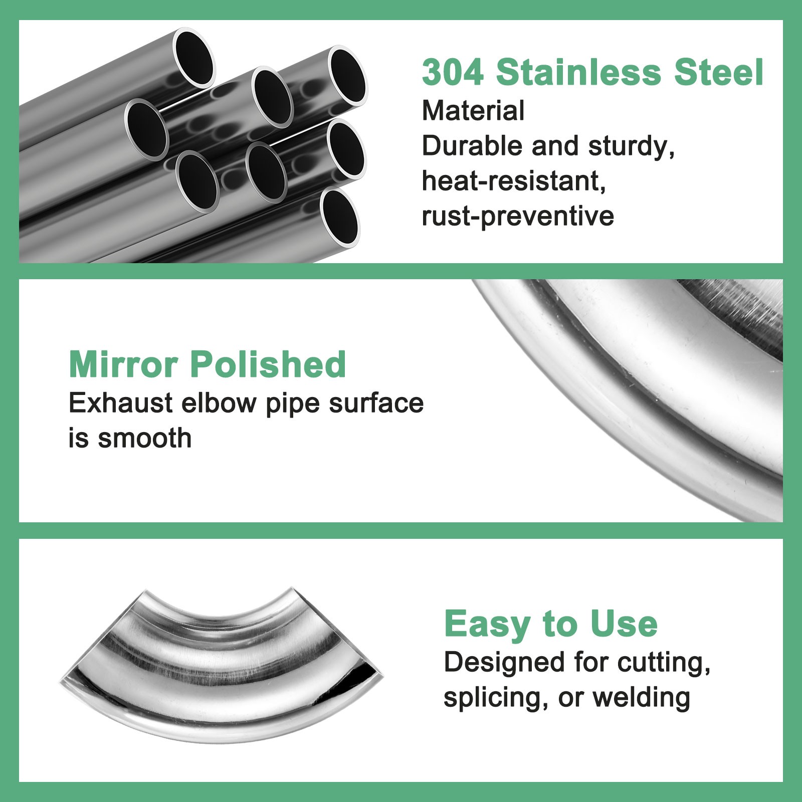 OD 1.8 Inch 90 Degree Mandrel Bend Elbow, Thicken 1.5 mm Height 79 mm