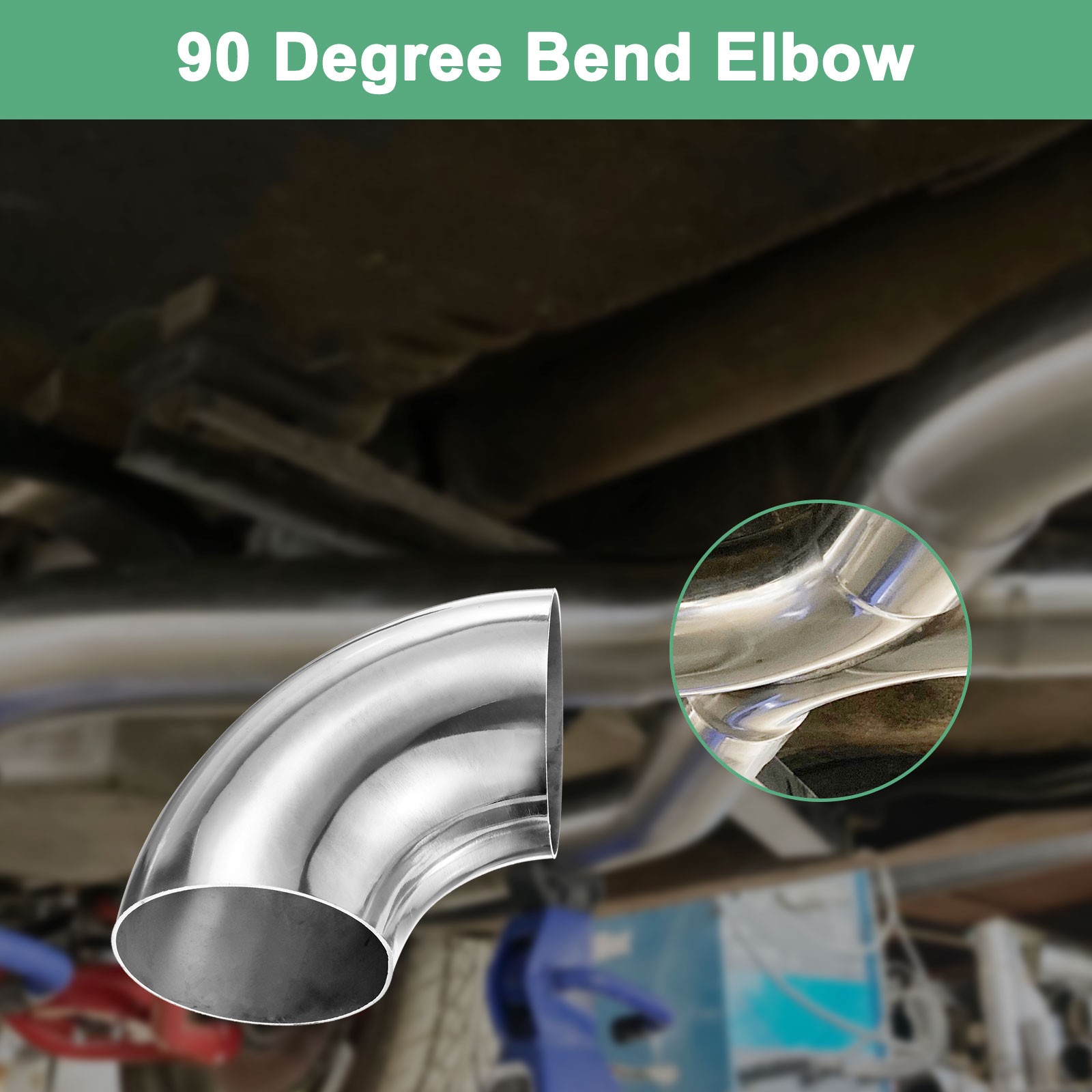 2-Pack OD 3 Inch 90 Degree Mandrel Bend Elbow, Thicken 1.5 mm Height 115 mm