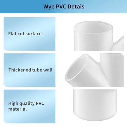 LESSO PVC Pipe Fittings (), PVC Wye 10PCS 3/4 Inch 3-Way Wye
