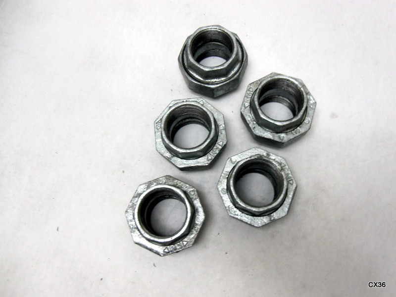 5 Pack of 1-1/2″ Galvanized Union Male NPT Threaded Malleable Iron Class 150