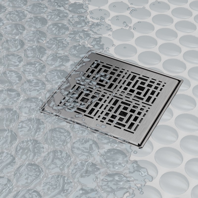 OATEY SD04MBDC QuickDrain SquareDrain 4″ SS 12GPM 2″ Connection